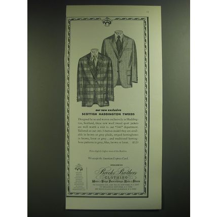 1974 Brooks Brothers Scottish Haddington Tweed Sport Jackets Advertisement