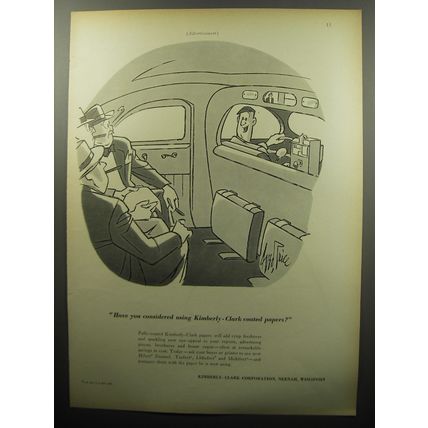 1951 Kimberly-Clark Paper Advertisement - cartoon by George Price