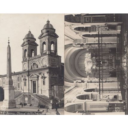 Chiesa Della Santa Trinita Del Monti 2x Old Italian Religious Postcard