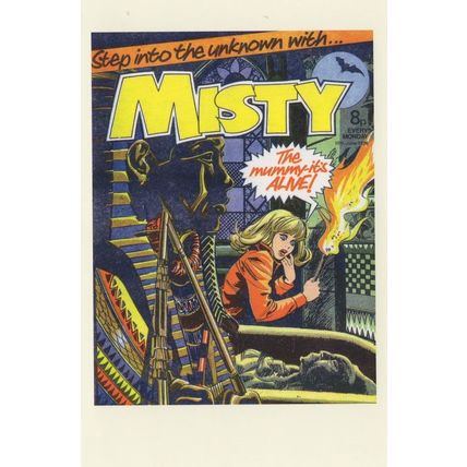 Egyptian Mummy Comes To Life Misty 1970s Horror Comic Book Postcard