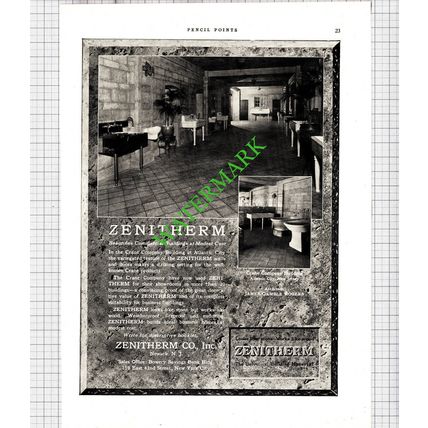 Zenitherm Co Newark Crane Company Building New Jersey USA - 1926 Advert