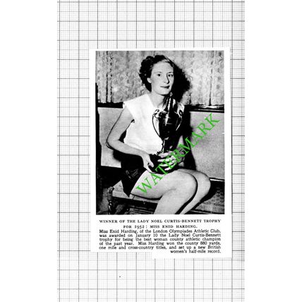Miss Enid Harding Athletic Trophy - 1953 Small Cutting