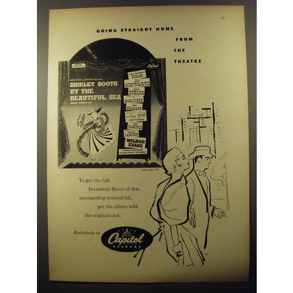 1954 Capitol Records Advertisement - By The Beautiful Sea Album