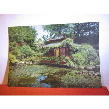 POND JAPANESE GARDEN, COMPTON ACRES, Poole, Dorset. unused postcard dated 1971 =