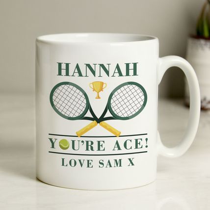 Tennis mug for grandad dad mum girlfriend boyfriend Thank you gift