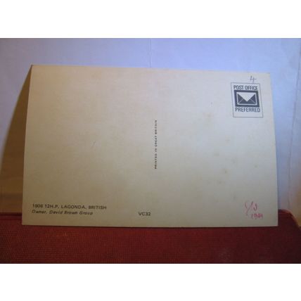 1906 LAGONDA veteran car vintage unused postcard dated 1969 #