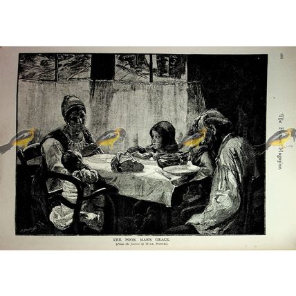 Birthday Greeting, E Payer & Poor Mans Grace (On Back), Book Illustration, 1893