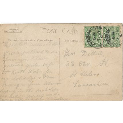 PC17049 Valley. Looking Towards Parish Church. Dwygyfylchi. Valentine. 1919
