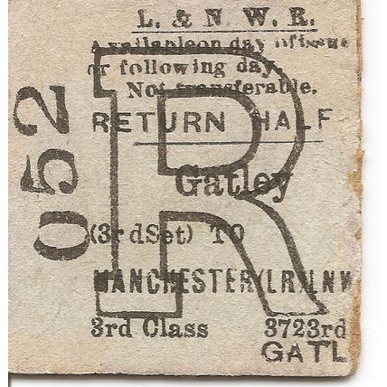 L.N.W.R. Edmondson Ticket - Gatley to Manchester London Road