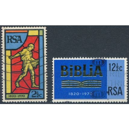 150ᵗʰ Anniv of Bible Society - South Africa 1970 - F H - SG 301/2 (K)