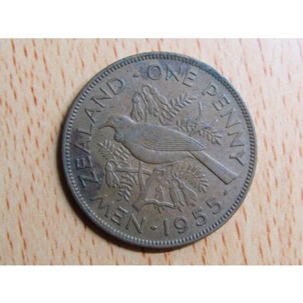 New Zealand 1955 1d Penny Coin