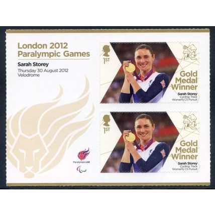 Great Britain 2012 Paralympic Gold Sarah Storey Mini sheet Mint MNH 3372a stamp
