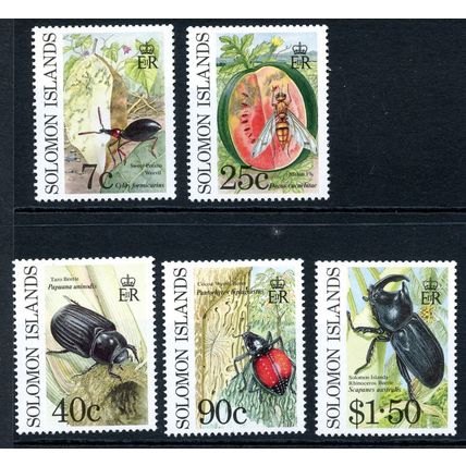 Solomon Islands 1991 sg687/97 Pests, QEII se-tenant, Health - MNH - 2 scans