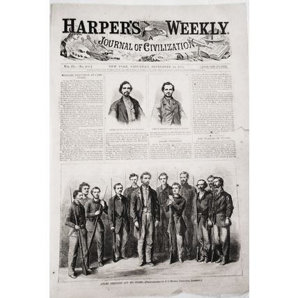 Champ Ferguson and his Guard - Harper's Weekly, September 23, 1865 - Original