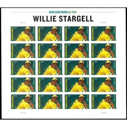 Willie Stargell Baseball Player Sheet of 20 Current Rate Stamps Scott 4696