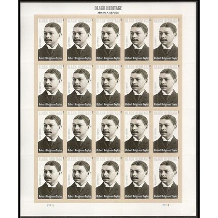 Robert Robinson Taylor Sheet of 20 Current Rate Postage Stamps Scott 4958