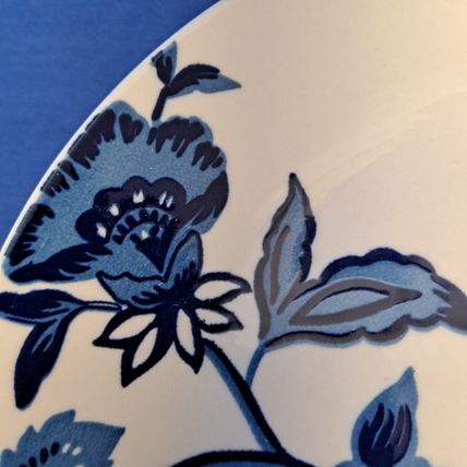 Lot 4 Royal Norfolk BLUE FLORALSalad/Dessert PLATES 10 1/2" Flowers Stoneware