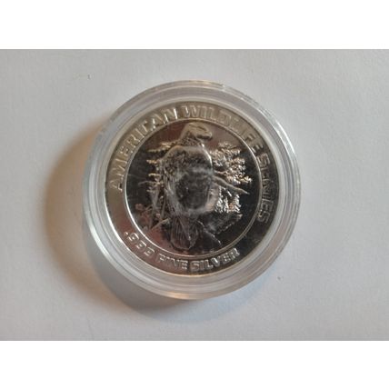 1993 Foxwoods Eagle American Wildlife Series Bingo Token .65oz .999 Fine Silver