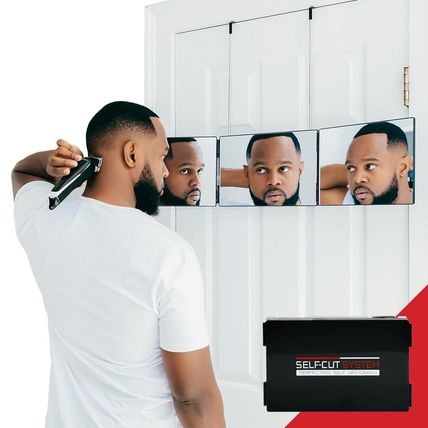 Self-Cut System Travel Version - Three Way Mirror for Self Hair Cutting with Hei