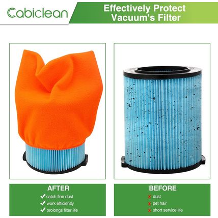 4 Packs Vac Filter Cover, Reusable Pre Filter Bag for Shop Vac VF4000, VF5000, D
