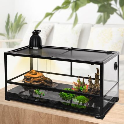 REPTIZOO Turtle Tank Filter, 120GPH Turtle Filter Basking Platform with Detachab