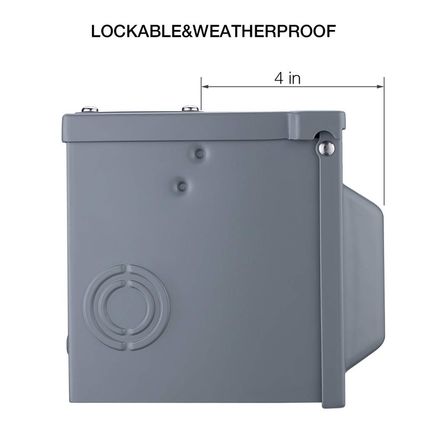 Miady 50 Amp 125/250 Volt RV Power Outlet Box, Enclosed Lockable Weatherproof Ou