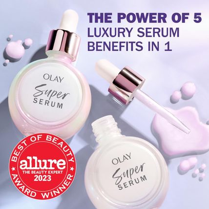 Olay Super Serum - Vitamin C & E, Niacinamide, Collagen Peptide, AHA - Glass Ski