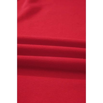 Racing Red Solid Crew Neck Drop Shoulder Plus Size Sweatshirt