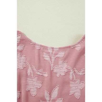Peach Blossom Floral Surplice V Neck Tiered Ruffled Plus Size Dress