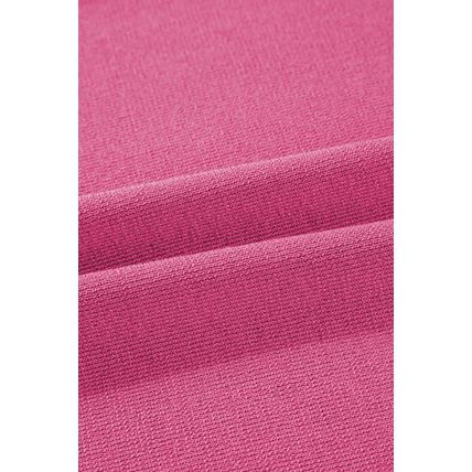 Bright Pink Contrast Trim Half Sleeve Top Drawstring Pants Loose 2pcs Sweater Su