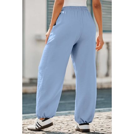 Myosotis Drawstring Elastic Waistband Pleated Loose Pants
