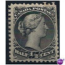 Canada 1873 SG62 1/2c Black Mounted Mint (Cut Perfs)