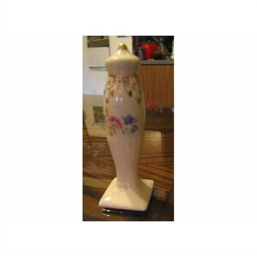 1 BLUE & PINK FLOWERS WITH GOLD ON WHITE PORCELAIN SALT OR PEPPER SHAKER