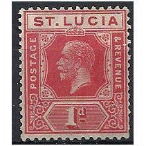 St Lucia 1921 SG92 1d Rose-Carmine Mounted Mint .. .