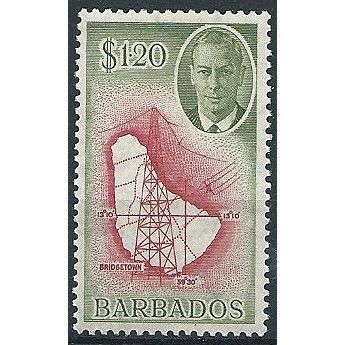 Barbados 1950 SG281 $1.20c Carmine & Olive-Green Fine Mounted Mint ... .
