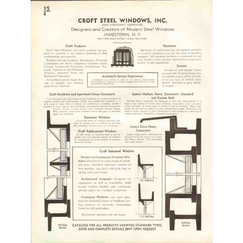 croft steel windows inc 1938 lemco heavy casements vintage catalog