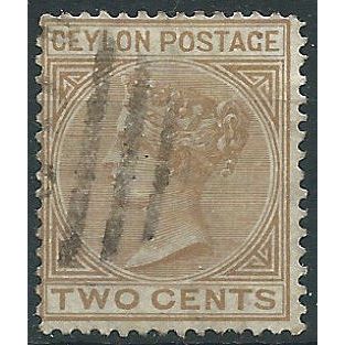 Ceylon 1872 SG121 2c Pale Brown Wmk Crown CC Fine Used . . ..