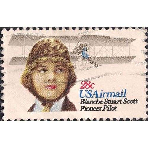 USA, AIR, Blanche Stuart Scott, white 1980, 28c