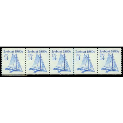 2134 14c Iceboat Very Fine MNH Dry Gum PNC 2/5 P0354