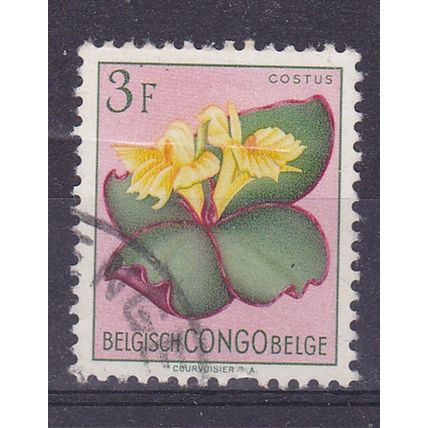 BELGIUM BELGIAN CONGO 1952 FLOWERS 3F VALUE USED SG308