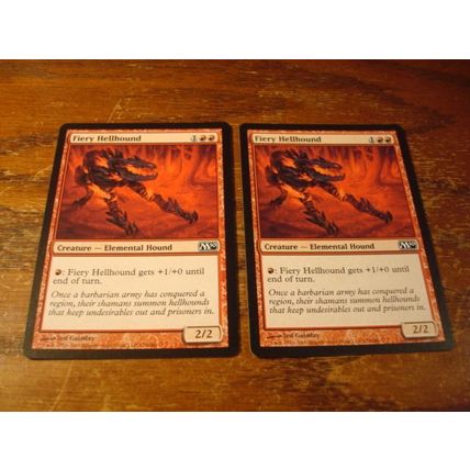 Magic The Gathering, MTG, 2-Cards, 1993-2009, FIERY HELLHOUND, nm