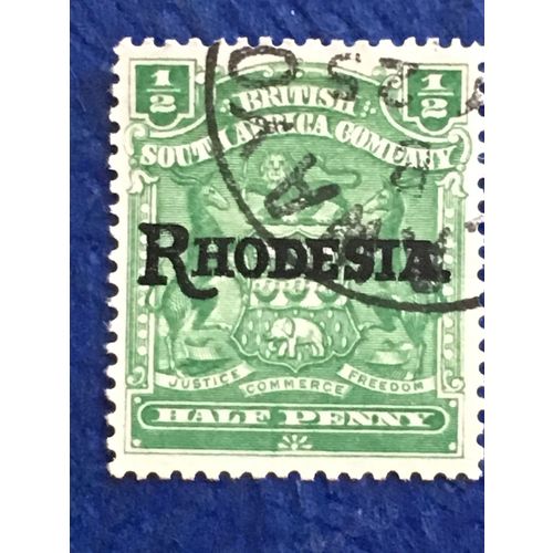 British South Africa Rhodesia KEVII 1909 ½d Green Used SG 100 stamp postage