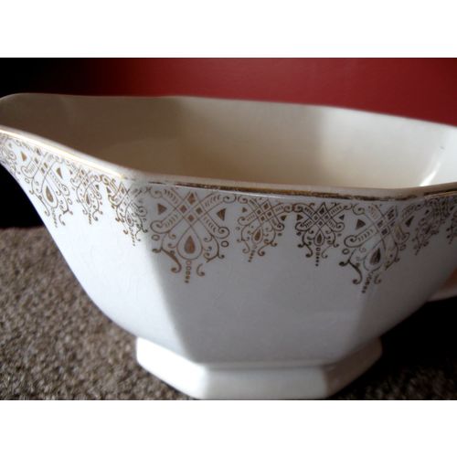 22k Gold Trim Gravy Boat, Sebring Royal China of Ohio Warranted