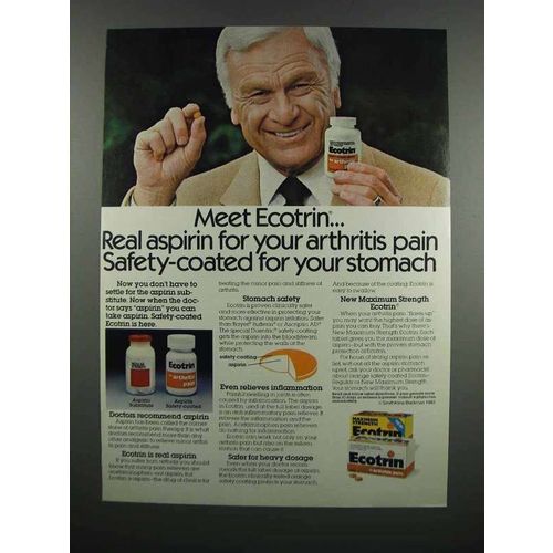 1983 Ecotrin Aspirin Ad - For Your Arthritis Pain