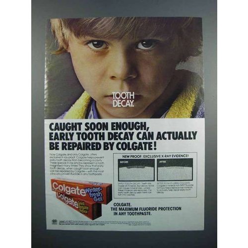 1983 Colgate Toothpaste Ad - Tooth Decay