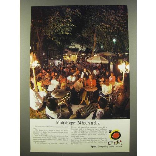 1986 Espana Spain Tourism Ad - Madrid: Open 24 Hours a Day
