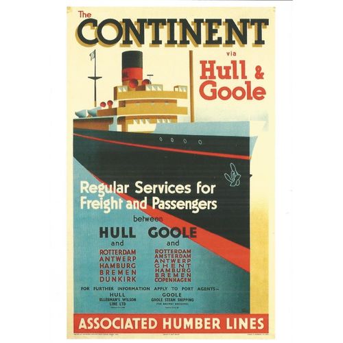 The Continent via Hull & Goole (Harry Hudson Rodmell), mid 20th-century.