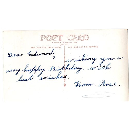 Song Postcard Harbour Boats Carnations A Fond Greeting to my Dear Brother