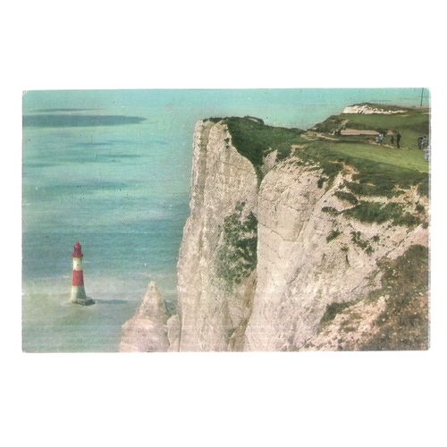 BEACHY HEAD & LIGHTHOUSE, EASTBOURNE used vintage postcard 1964 postmark /