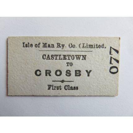 Isle of Man Railway Castletown-Crosby Ticket #319